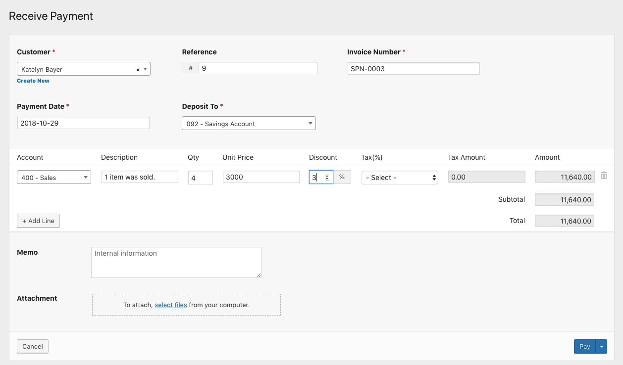 creating payment receipts
