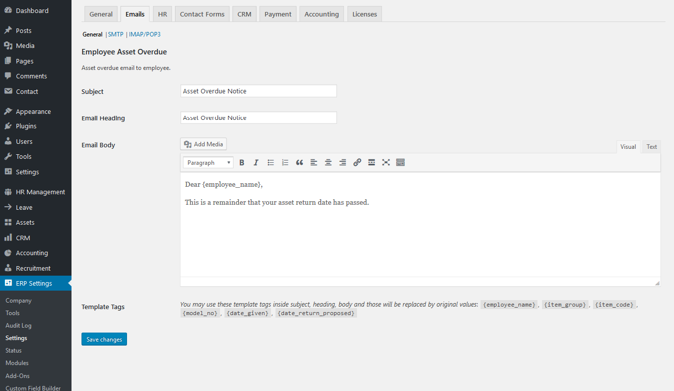 How to install & configure Asset Manager Plugin for WP ERP