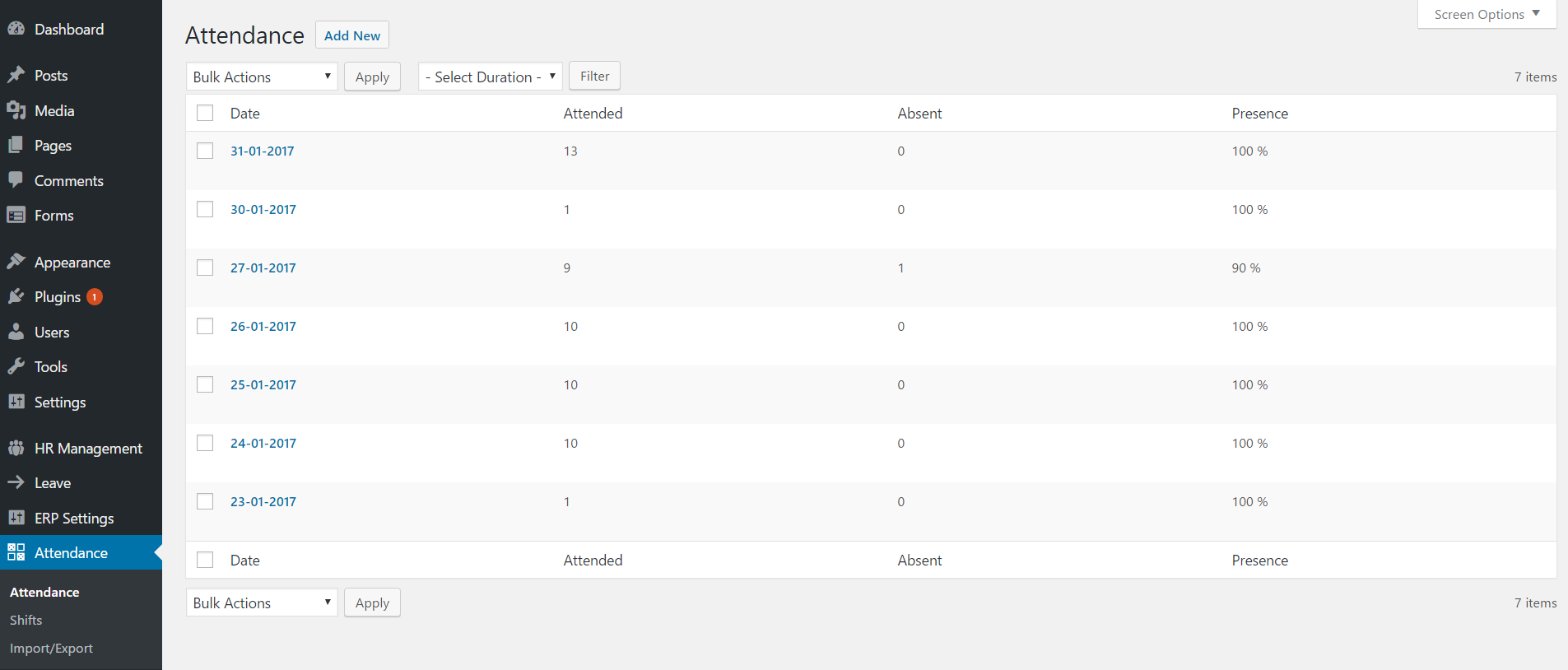 how to install configure attendance plugin for wp erp
