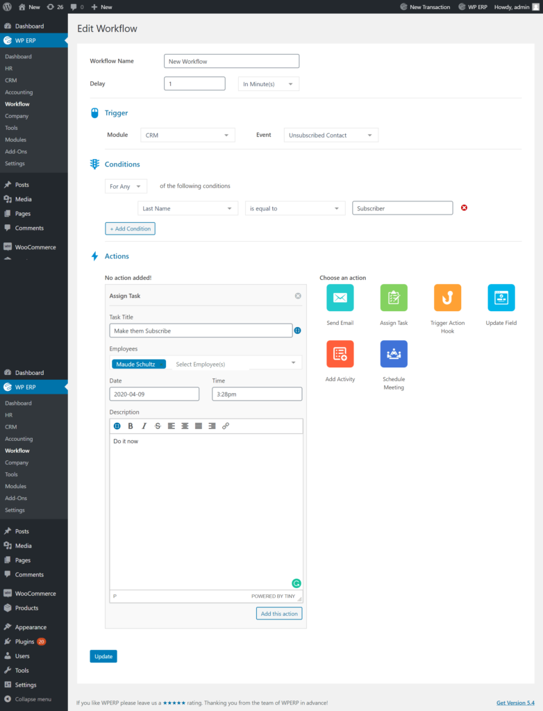 Edit The Workflow