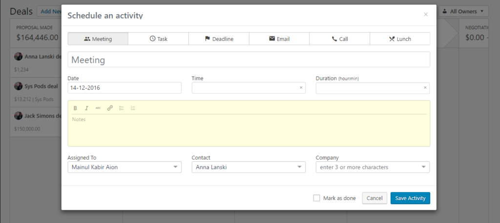 How to install & use WordPress Deals Plugin for WP ERP