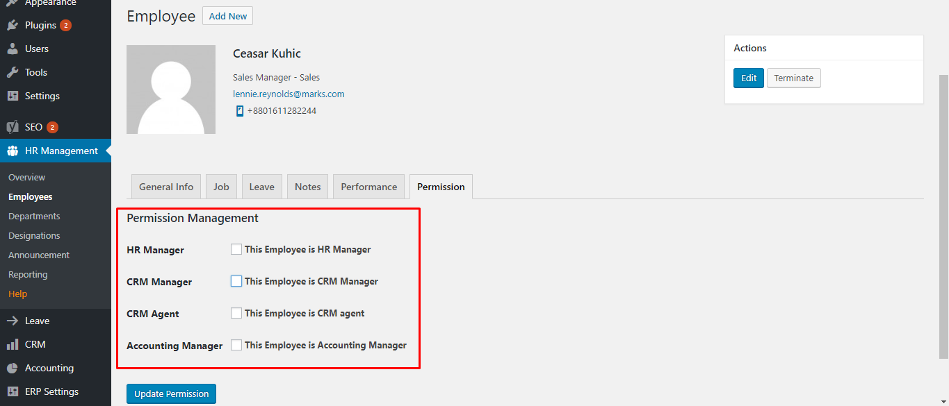 Roles and Permissions In WordPress ERP