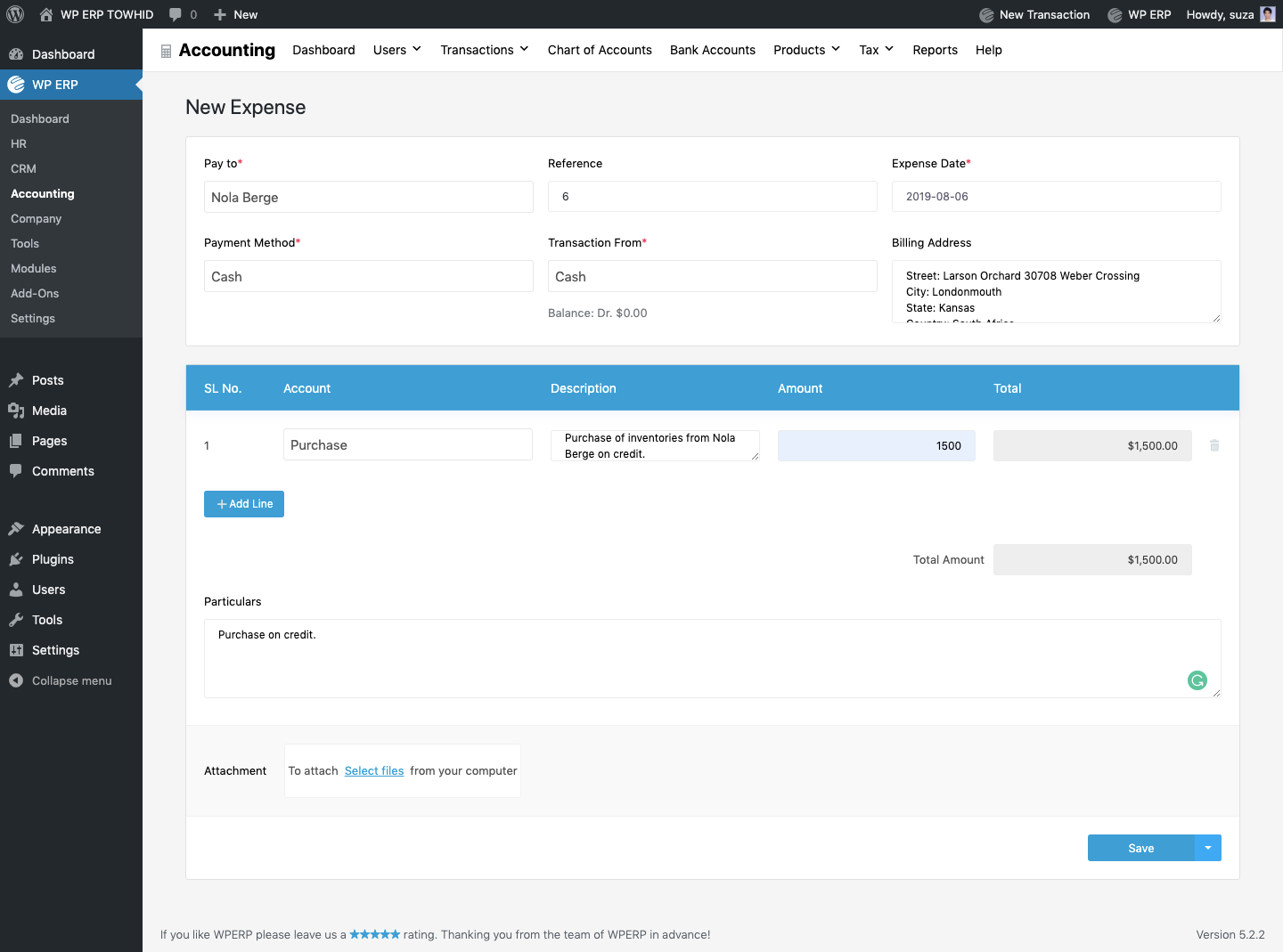 How to Analyze Transactions for Accounting Journal - WordPress ERP