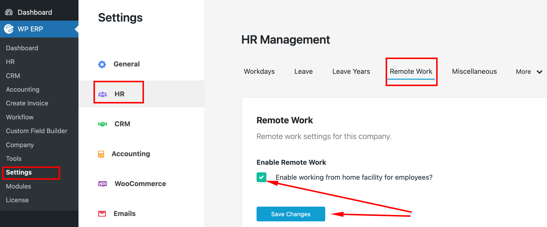 Remote Work Register How To Enable and Use Remote Work Request Feature in WP ERP Pro