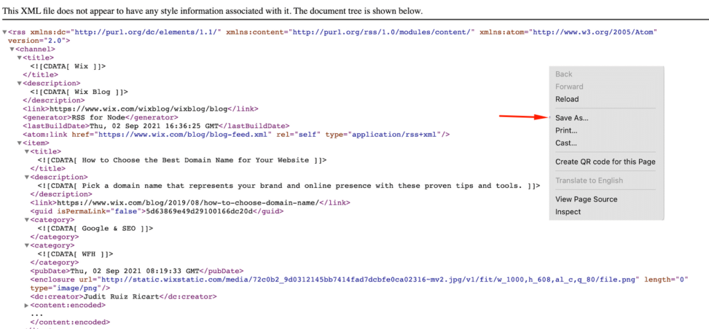 Saving file as a xml