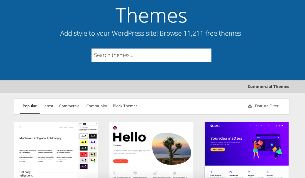 Choosing a WordPress theme