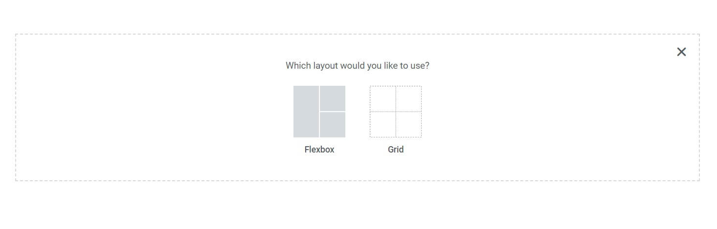 Select a layout for Elementor