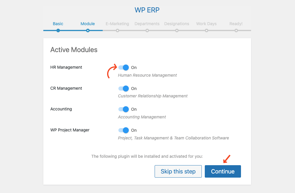 Step 1: Install the WP ERP Core Free Plugin 