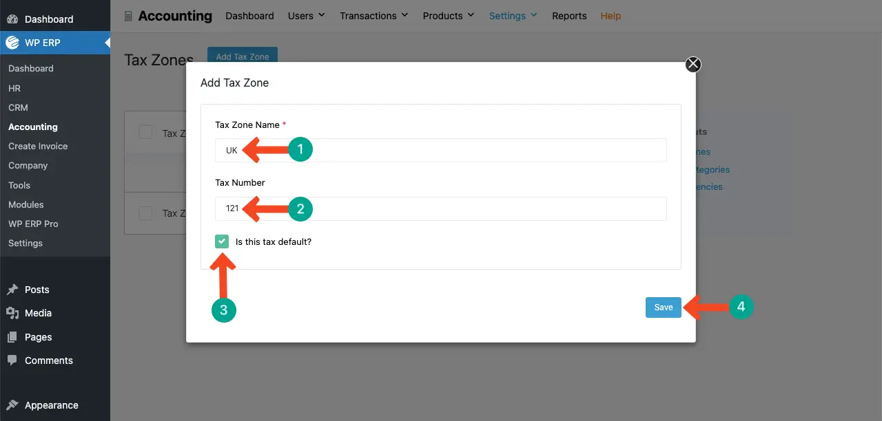 Add infomration of the new tax zone