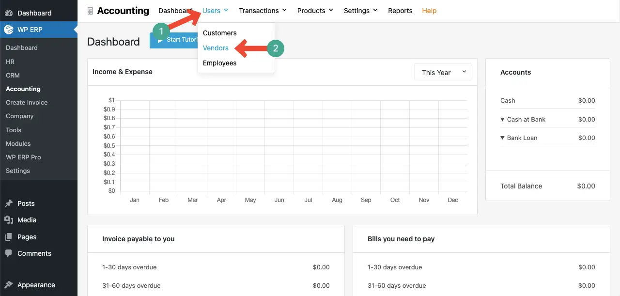Add vendor to the ERP