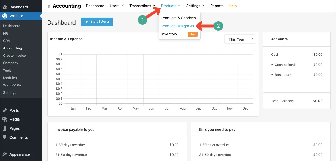 Create product categories