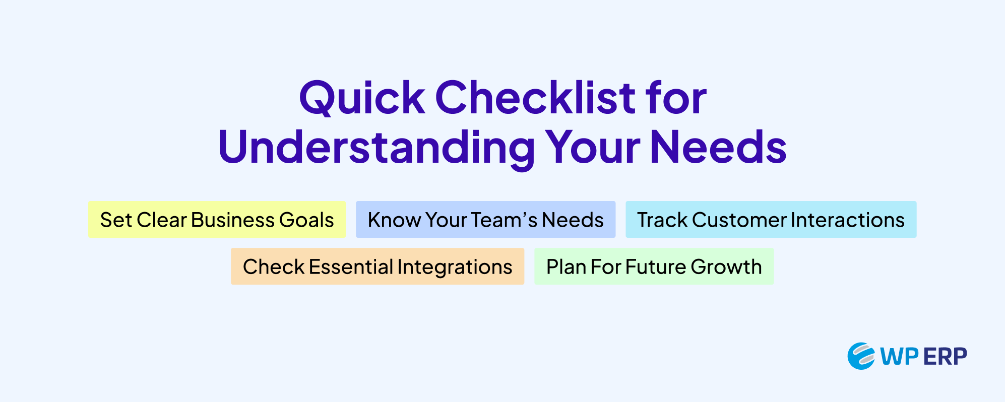 Quick checklist for understanding your needs