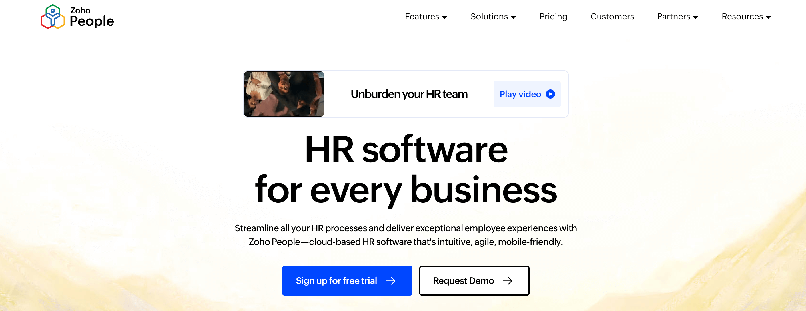 Zoho people website