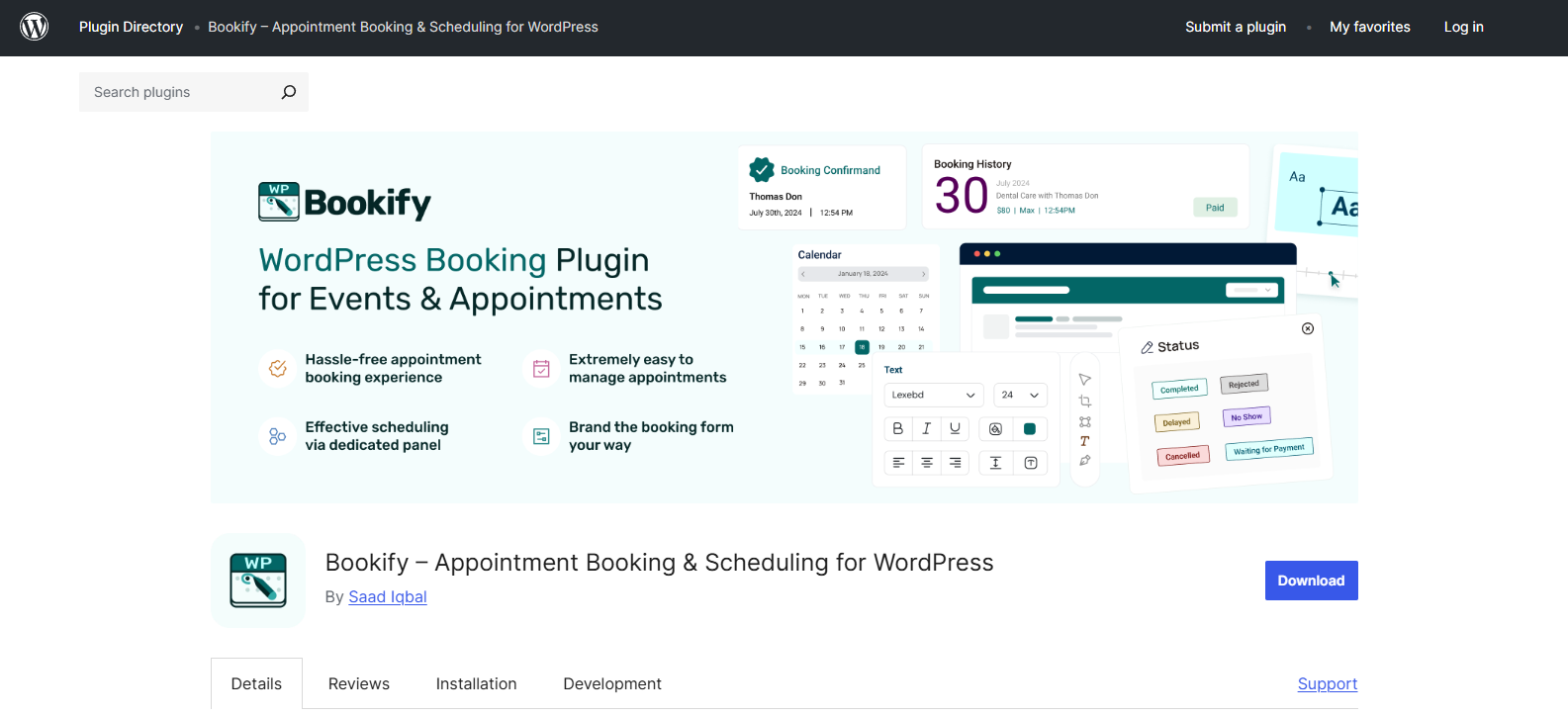 Bookify WordPress booking plugin
