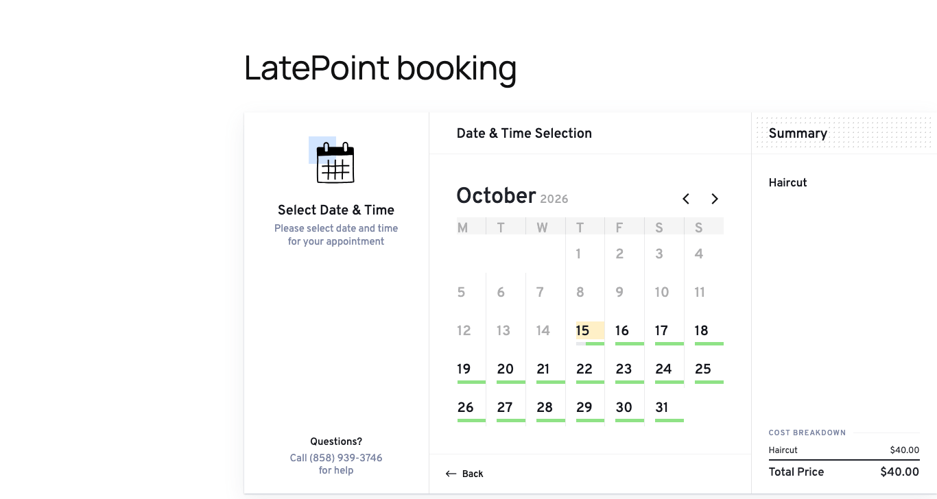 LatePoint Booking